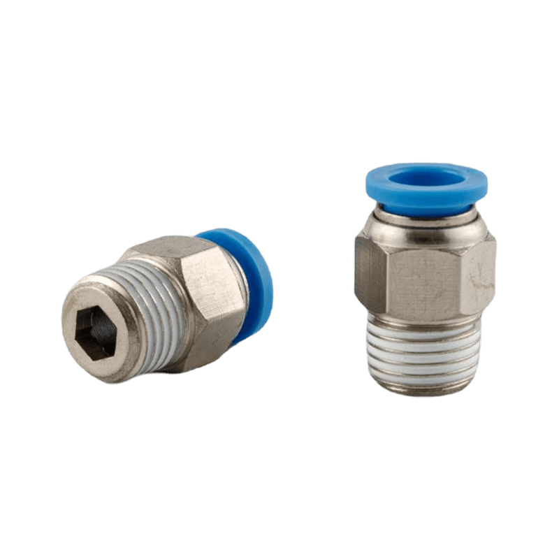 Conector macho de cabeça de soquete hexagonal reto tipo encaixe pneumático push-in (duas maneiras)